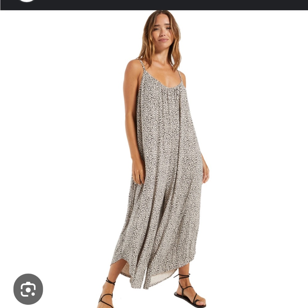 Z Supply leopard flared jumpsuit size medium